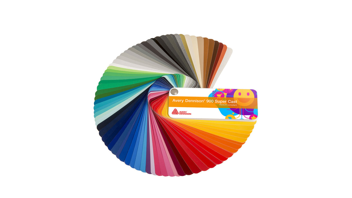 Avery Dennison 900 Super Cast film colour range — sold in selected roll size